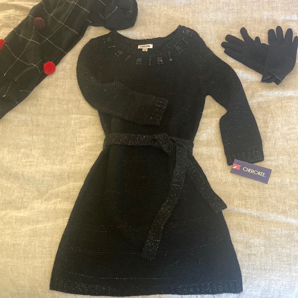 Cherokee Girls XL (14-16) Black Sweater Dress